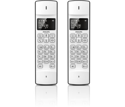 Philips D2152WP/FR Téléphone fixe sans fil Duo 2 combinés avec