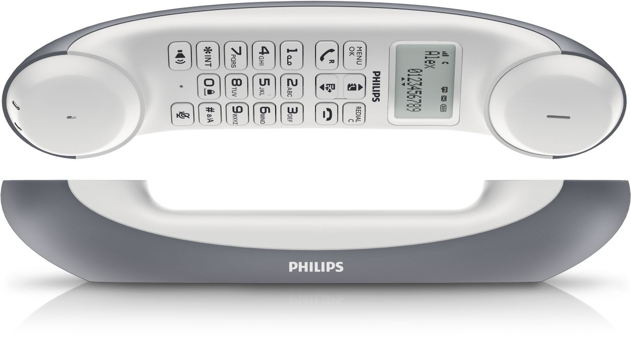 PHILIPS Téléphone Fixe - Design Mira - Blanc pas cher 