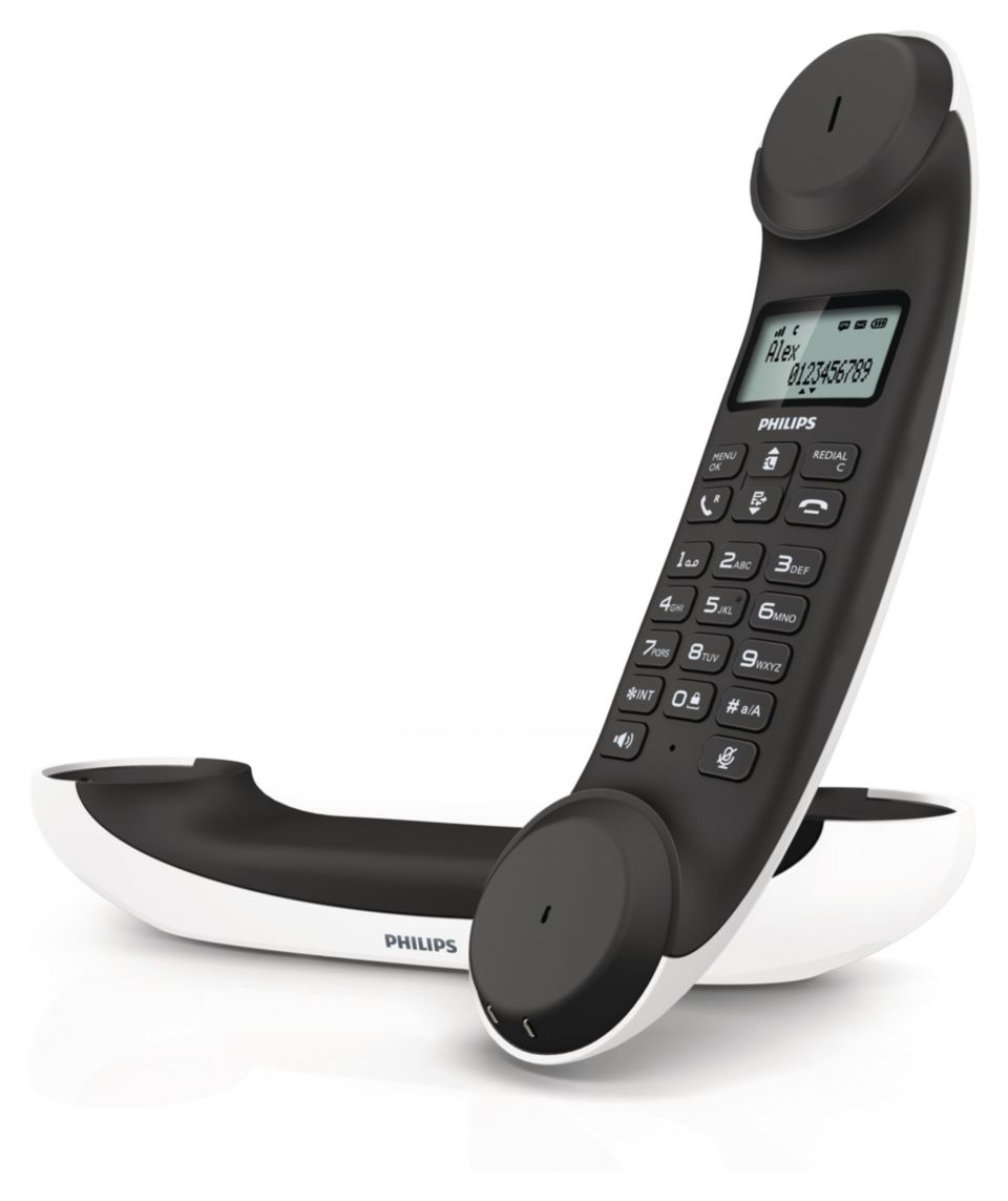 PHILIPS MIRA M5501WG/23 TELEFONO CORDLESS,DESIGN OVALE,COL. BIANCO