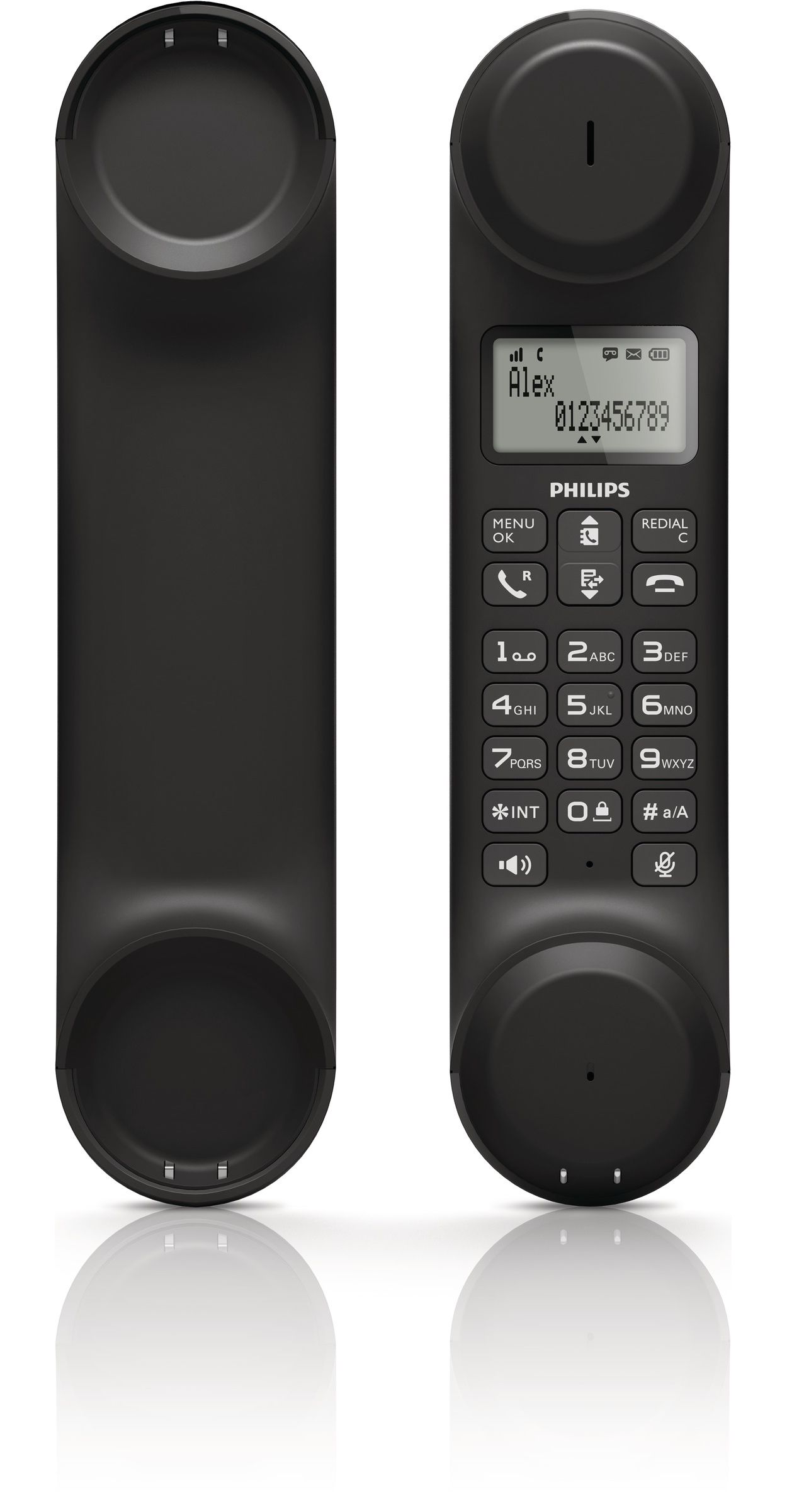 Philips D4551B/FR Téléphone Fixe sans fil avec Répondeur, Haut-Parleur, ID  Appelant, Compatible toutes Box