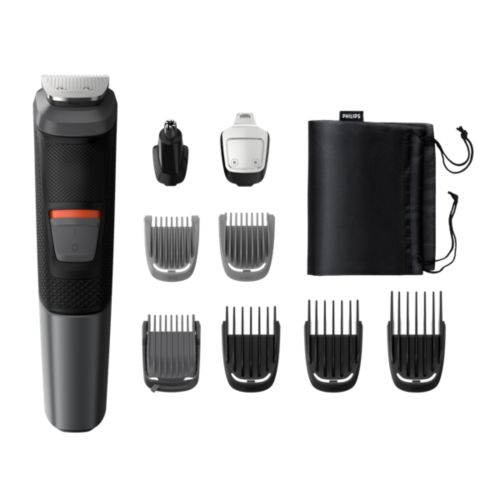 Braun Regolabarba Tagliacapelli Uomo, Rasoio Elettrico Barba e Capelli,  6-In-1 Styling Kit Ideale Per Barba, Capelli, 50 Minuti Di Utilizzo Senza