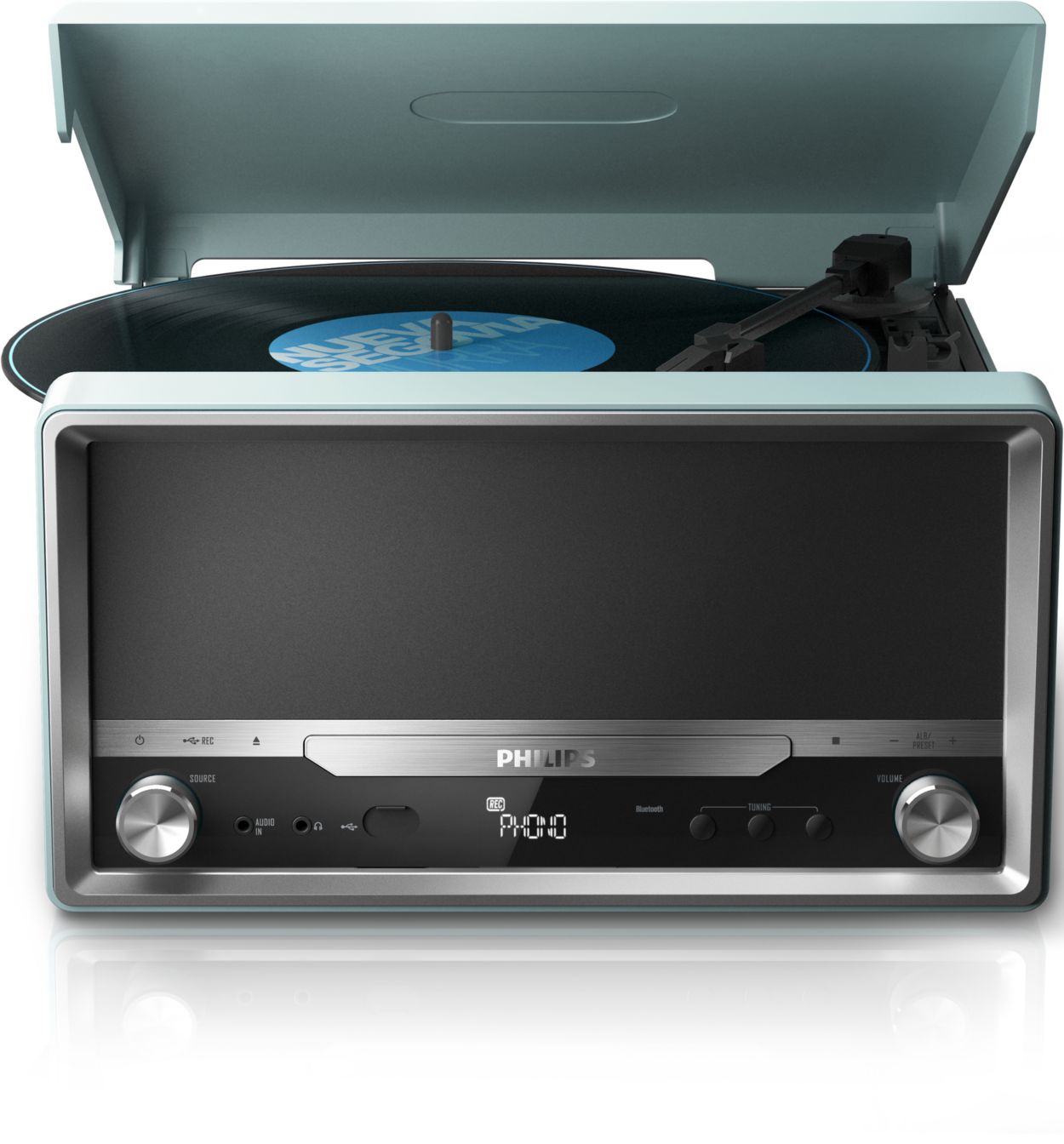 Platine Vinyle Philips Avec Lecteur Cassette - D'occasion, état Correct