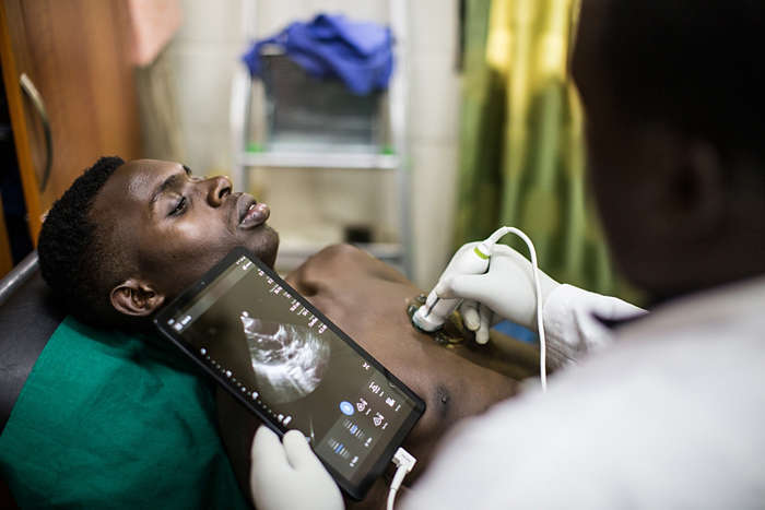 Philips Lumify with Reacts used at the University Hospital of Kigali, Rwanda