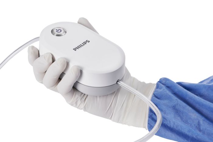 Philips QuickClear mechanical thrombectomy system in hand