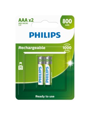 Philips R03B2A80 Batterie rechargeable 800mAh AAA 2 pièces : :  High-Tech