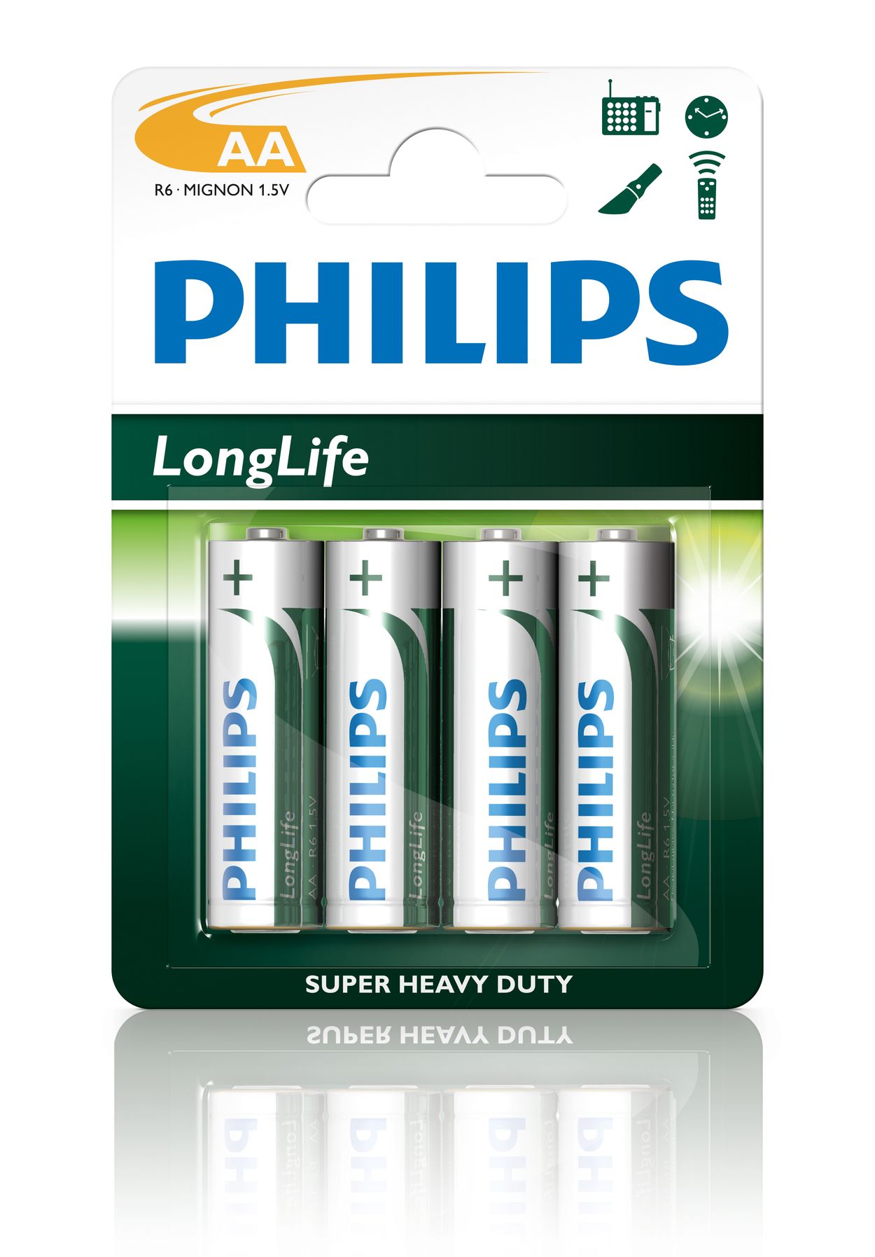 4 piles Long Life Philips R6 = AA - 6083
