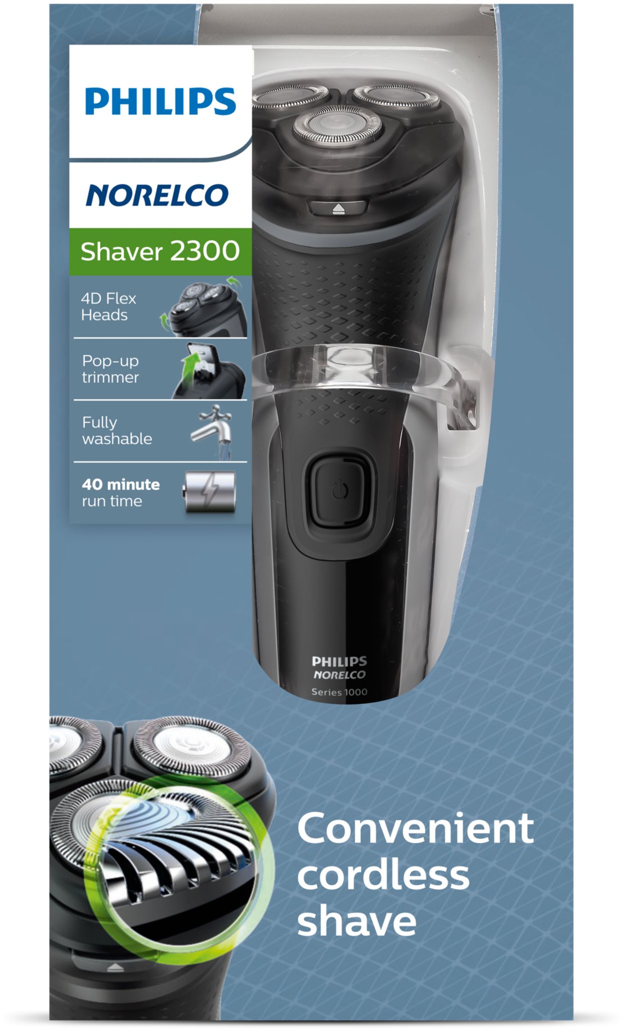 Shaver 2300 Dry Electric Shaver Series 00 S1211 81 Norelco