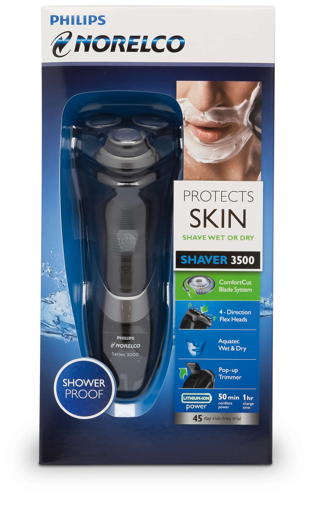 Image result for Philips Norelco Series 3000 Wet/Dry Electric Shaver (S3560/88)
