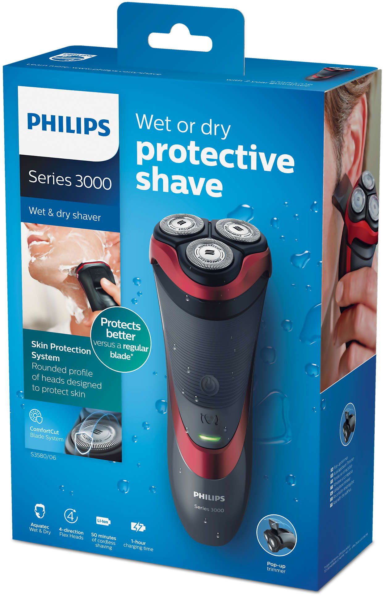Image result for Philips Series 3000 Wet & Dry Electric Shaver For Menâs (S3580/06)