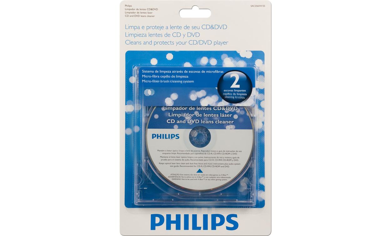dispersión Obstinado difícil Limpiador de lentes de CD SAC2560W/55 | Philips