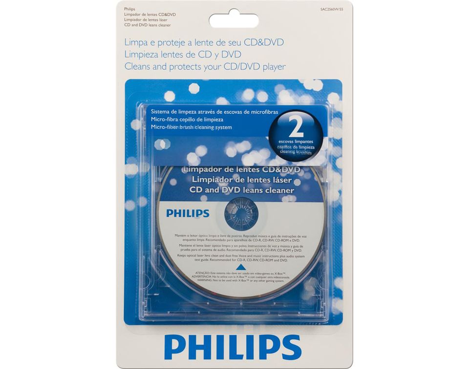 dispersión Obstinado difícil Limpiador de lentes de CD SAC2560W/55 | Philips
