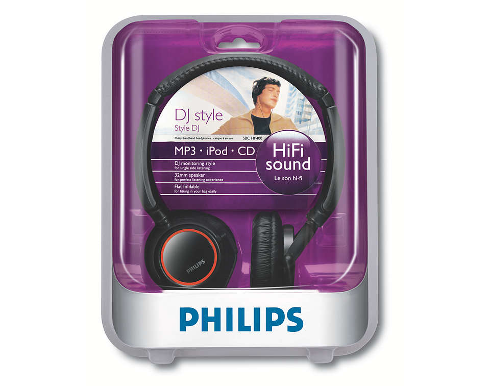 Philips DJ Headphone Power Bass Headset iPod MP3 Authentic 
