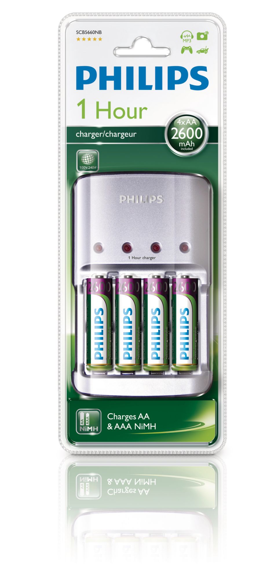 uitzondering in tegenstelling tot markt MultiLife Batterijoplader SCB5660NB/12 | Philips