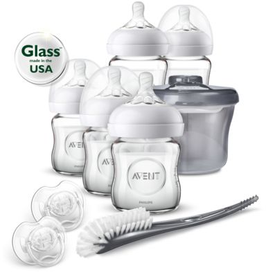 avent natural glass bottle baby newborn starter set