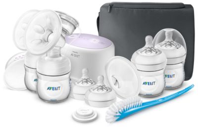 breast pump and bottles