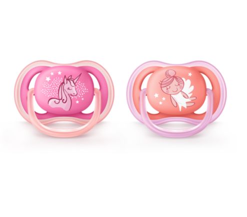 Philips Ultra Air Pacifier, 6-18 Months, Pink/Peach, Contemporary Decos