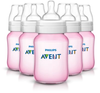pink avent bottles