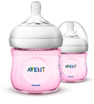 avent feeding bottle pink