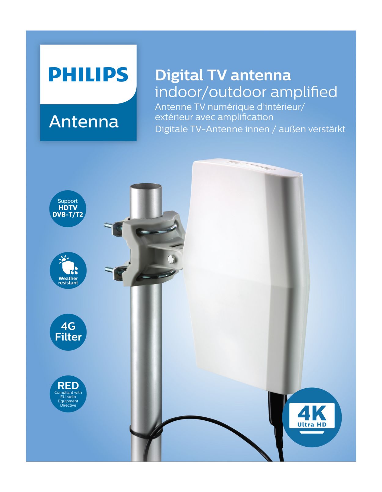 Rend Empirisk Lav Digital TV-antenne SDV8622/12 | Philips