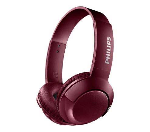 BASS+ Wireless On Ear Headphone with mic SHB3075RD/27 | Philips