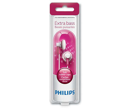 Philips SHE3000PK In-Ear Headphones Extra Bass 15mm Speaker SHE3000 Pink 