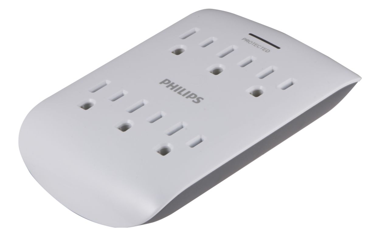 Philips SPP3461WF/37 - Extensor inteligente de 5 tomacorrientes, enchufe de  pared, 2 tomas de corriente Wi-Fi independientes, 3 clavijas, 490 julios