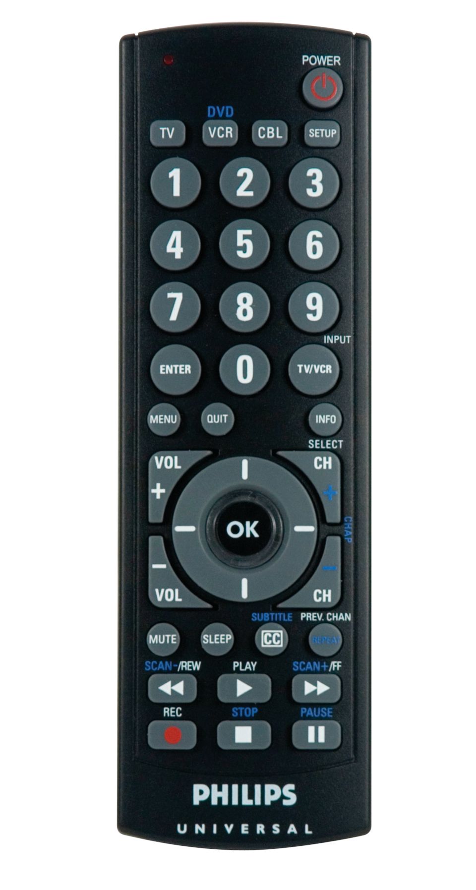 Philips Télécommande universelle 3 en 1 SRP6013, remplacement idéal