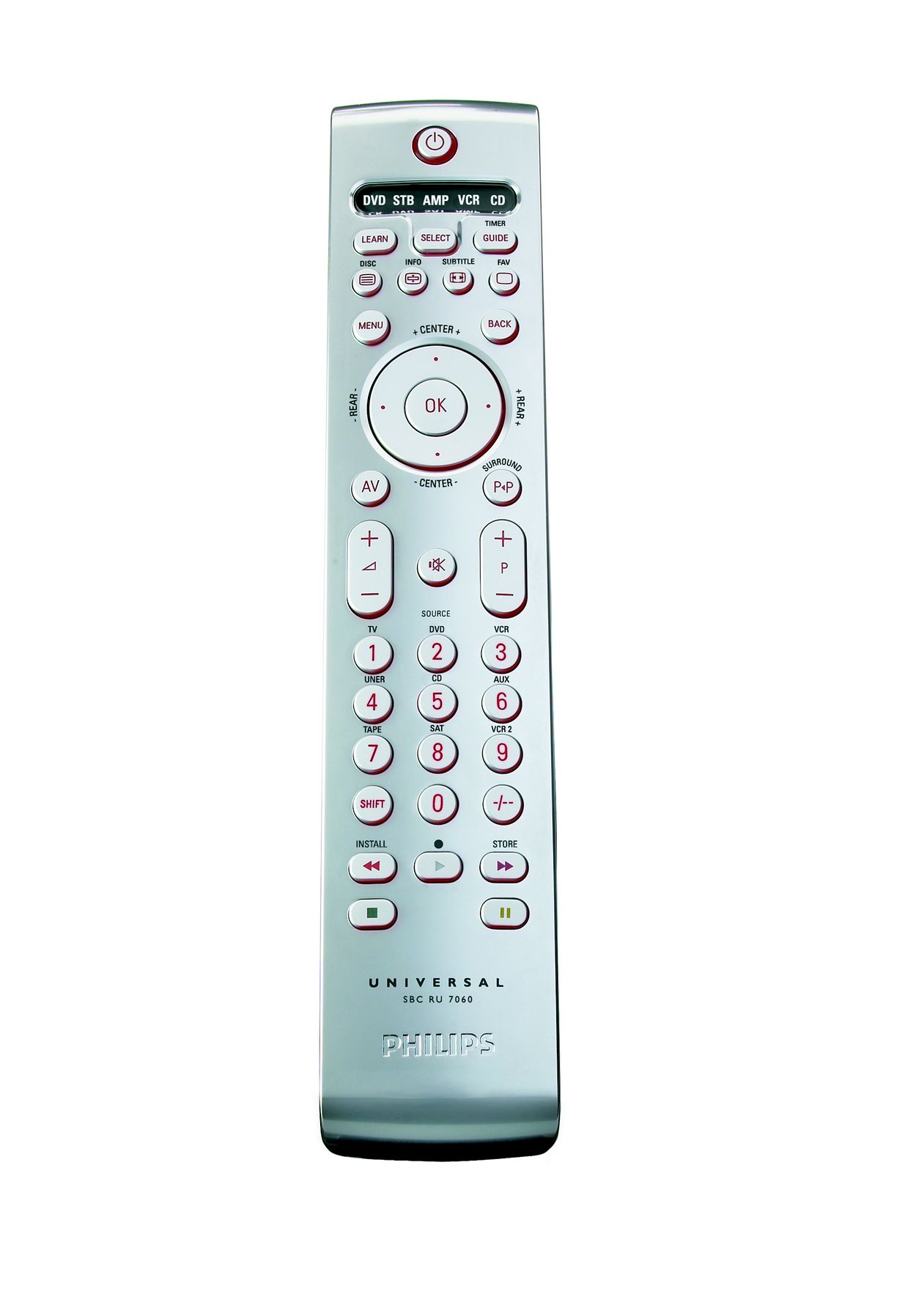 Télécommande universelle à infrarouge 6 touches, pour Smart TV, lecteur Dvd,  Dvb, Vcr, amplificateur Hifi