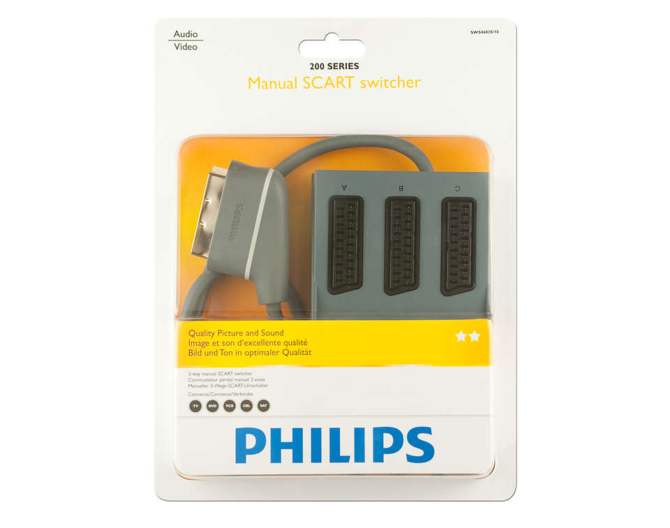 Philips SWS4686S Commutateur péritel automatique 4 voies 