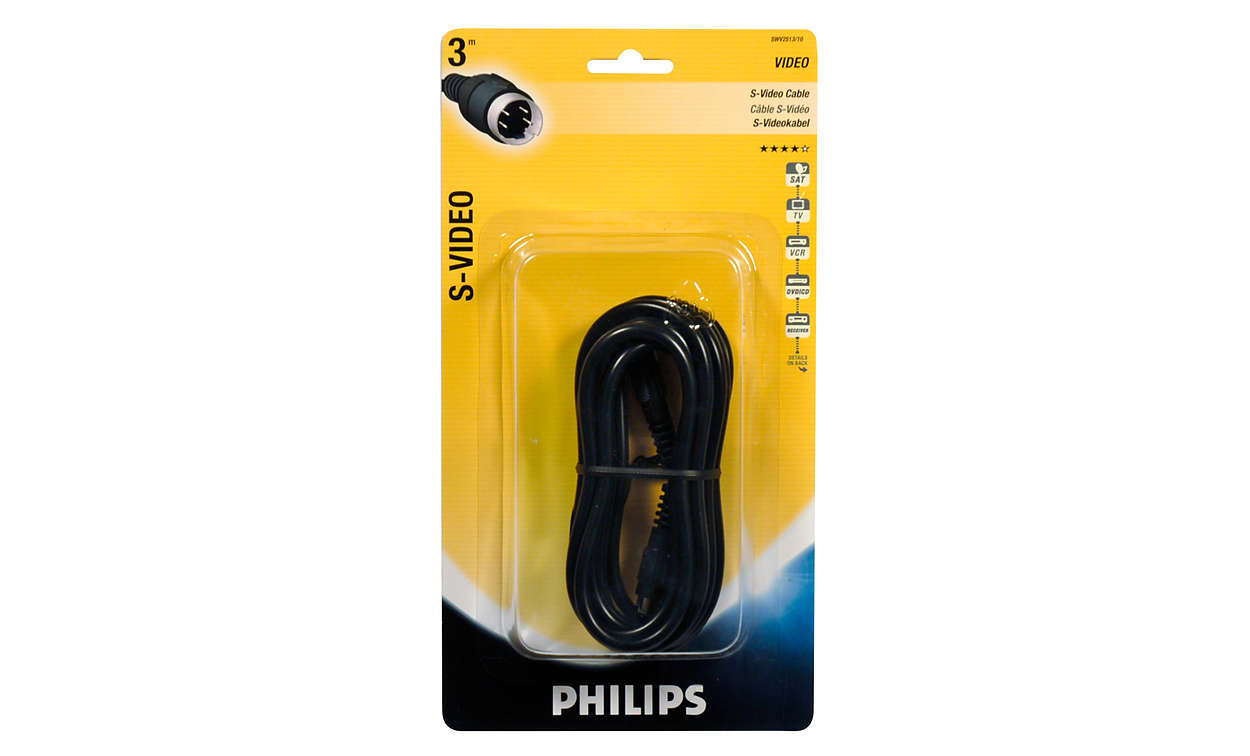 S-Video 4-pin S-Vidéo cm 22,5 cm 3 cm 27,9 Philips-SWV2513 m S-Vidéo 3 câbles 4-pin 
