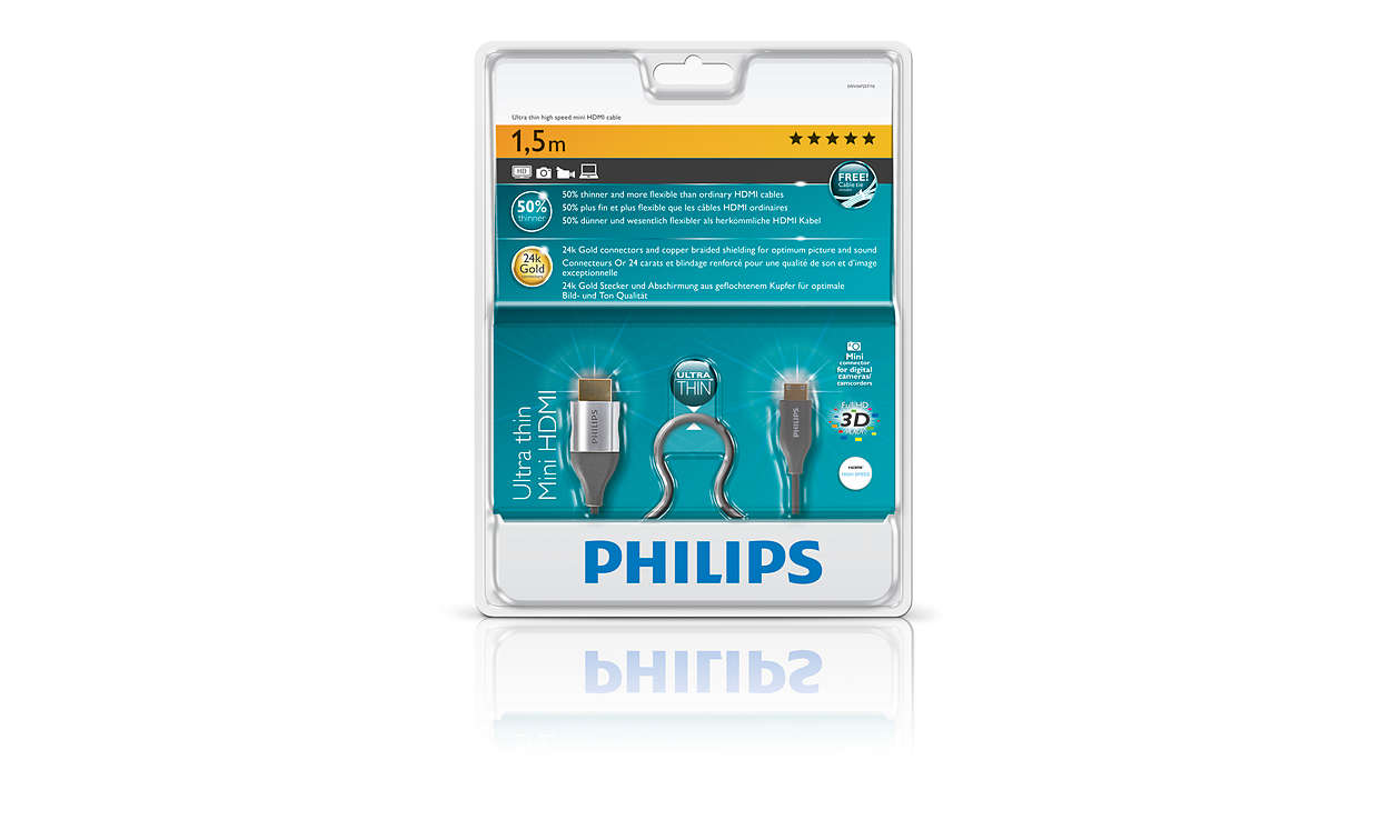 Philips SWV2462H/27 6-Feet Micro-Pin HDMI Cable 