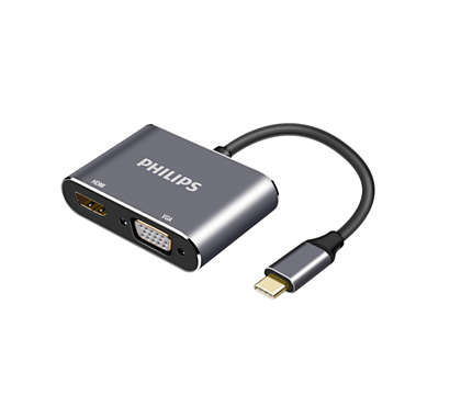Adaptor USB-C ke HDMI dan VGA Premium