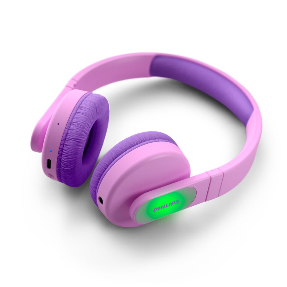 JYPS Auriculares Infantiles Bluetooth Con Diseño Metálico, 40h De Batería, Limitador De Volumen 74/85/94dB, Bluetooth 5.3, Para IPad/Tablet, Color Verde Dinosaurio