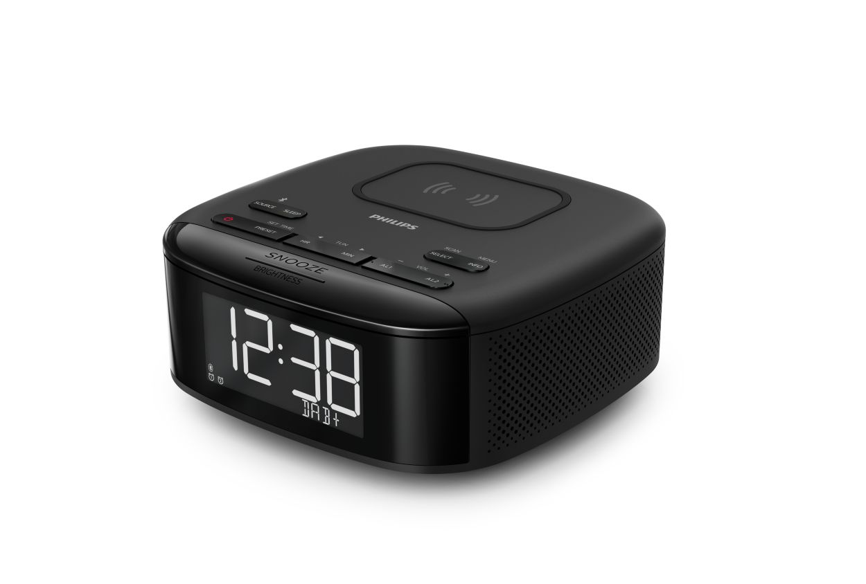Radio-Réveil Portable Dab/Dab+/Bluetooth/FM Numérique avec Haut-Parleur  Hi-FI Son Clair Batterie Rechargeable USB Ports 2 Alarme Grand Écran LED  Radio