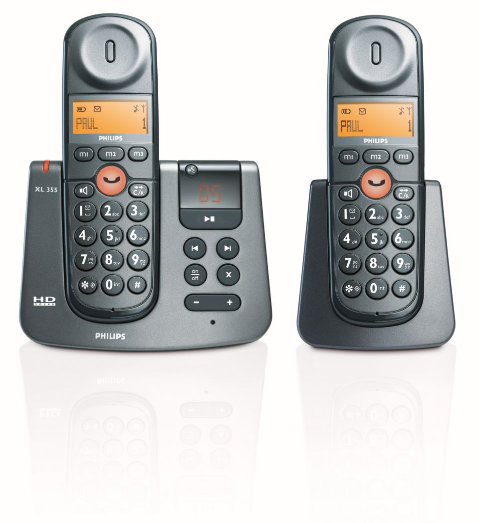 XL Schnurloses Telefon mit Anrufbeantworter XL3552B/38 Philips