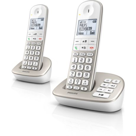 Consultez la page d'assistance pour votre Philips Téléphone fixe sans fil  avec répondeur XL4952S/05