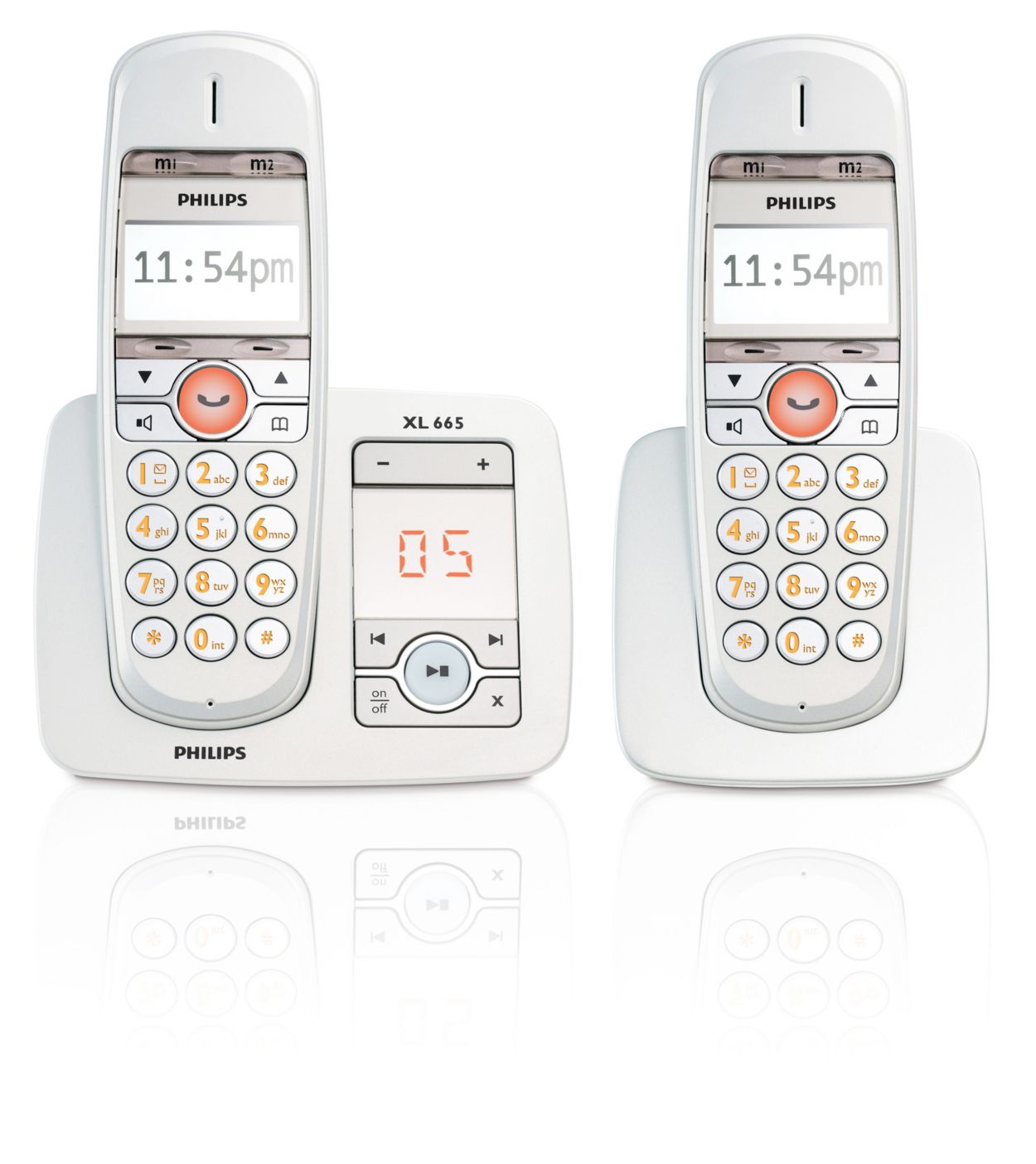 Philips D2353W/FR : Pack De 3 Téléphones Fixes Sans Fil Avec Répondeur Et Haut-parleur - Compatible Box FR - Blanc