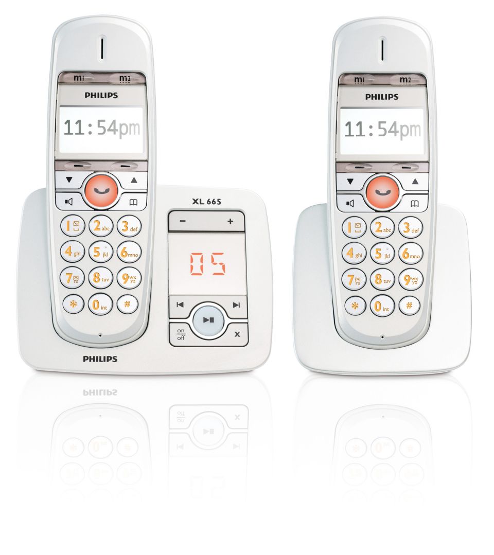 XL Téléphone fixe sans fil avec répondeur XL6652C/38 | Philips