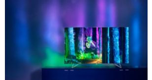 Ambilight: There’s nothing quite like it. Sitting down to your favourite TV show and seeing the surrounding walls glow with the colour, vibrancy and excitement of the TV screen. It’s so immersive you’ll wonder how you ever did without it.