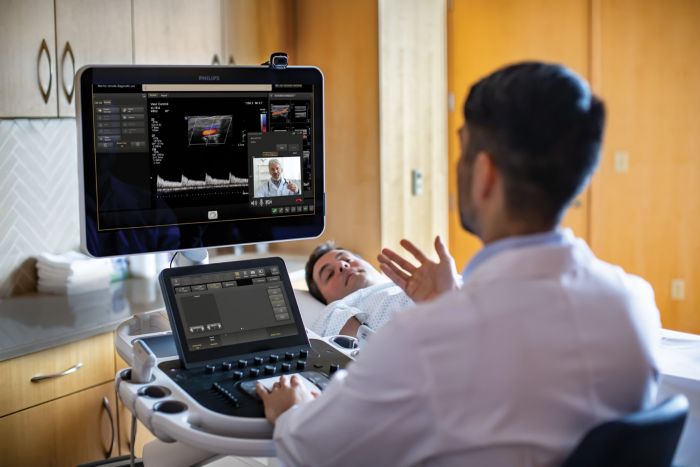 Clinicians in reading room