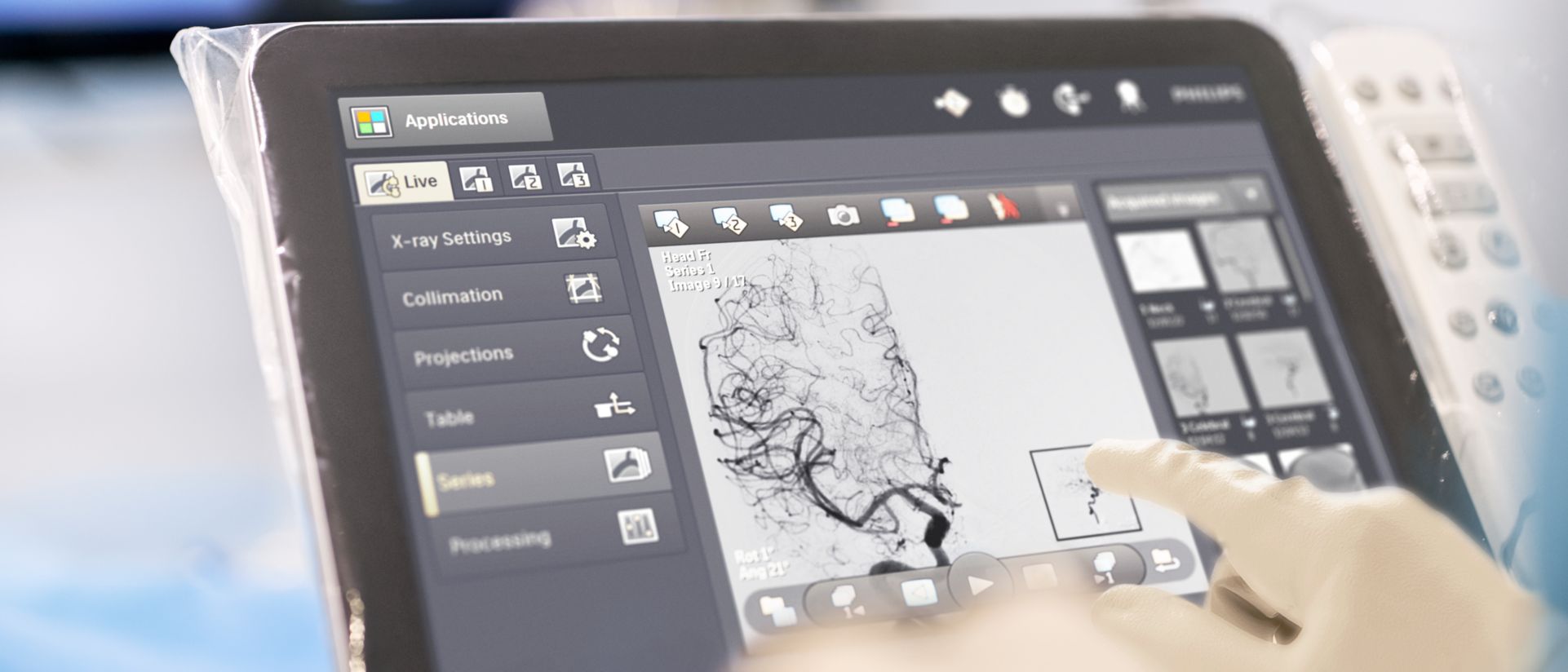 Touchscreen module Pro allows tableside control of images and applications with tablet ease