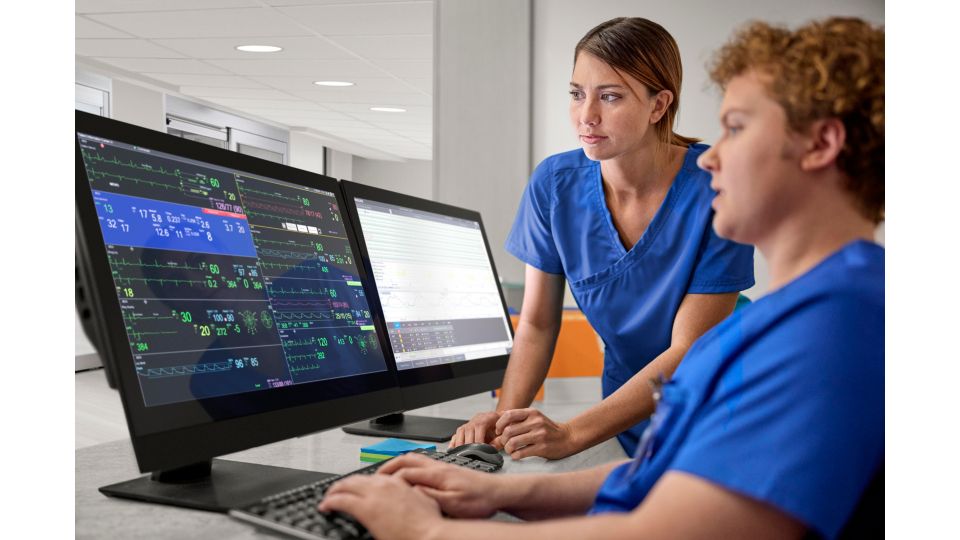 Nurses at central monitoring station