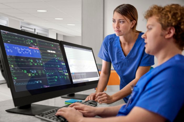 Nurses at central monitoring station
