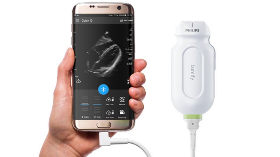 Product shot of Philips Lumify handheld ultrasound