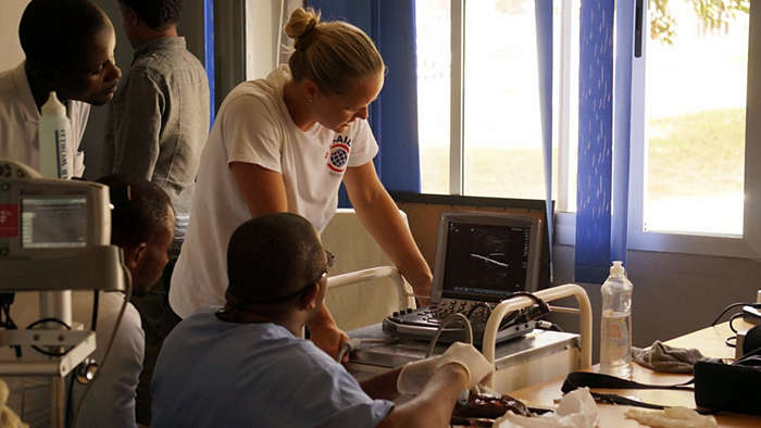 RAD-AID International performing ultrasound training in Liberia