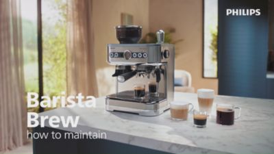 Support movie that explains how to clean the Philips Barista Brew SEMI-AUTO Espresso series