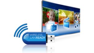 Easy wireless connection with optional wireless USB adapter