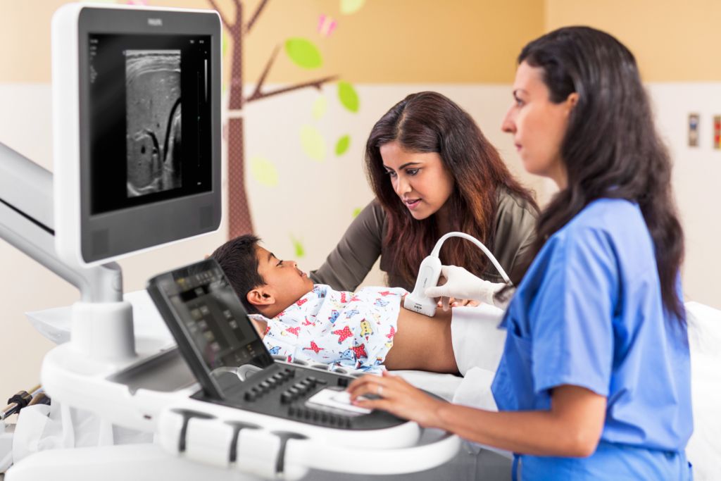 Pediatric abdominal liver scan using eL18-4 Transducer
