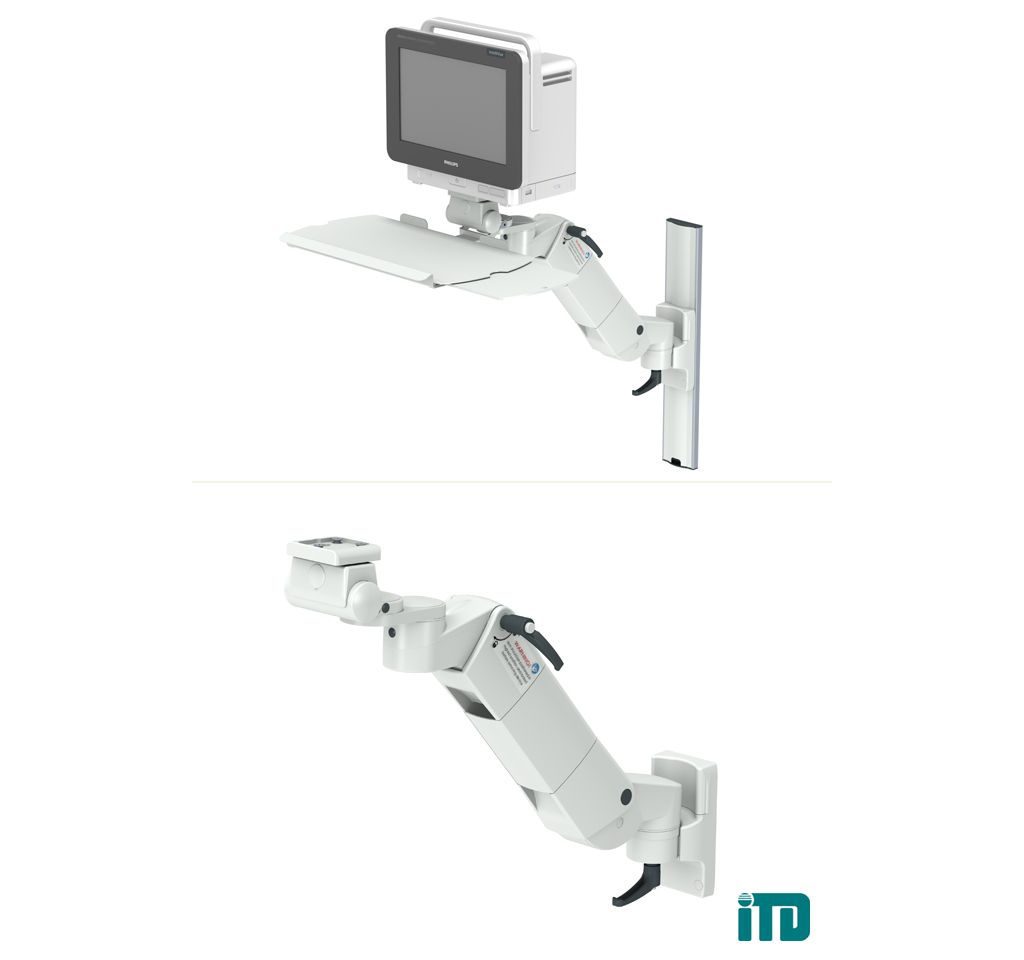 Height adjustable arm on ITD support extrusion