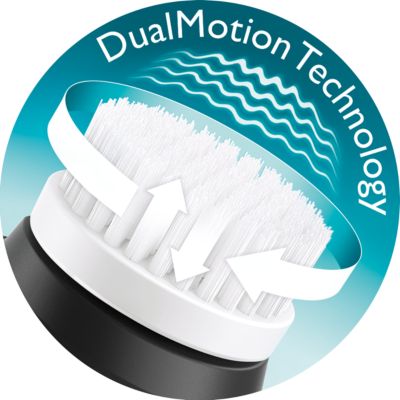 DualMotion technology: vibrating & rotating brush